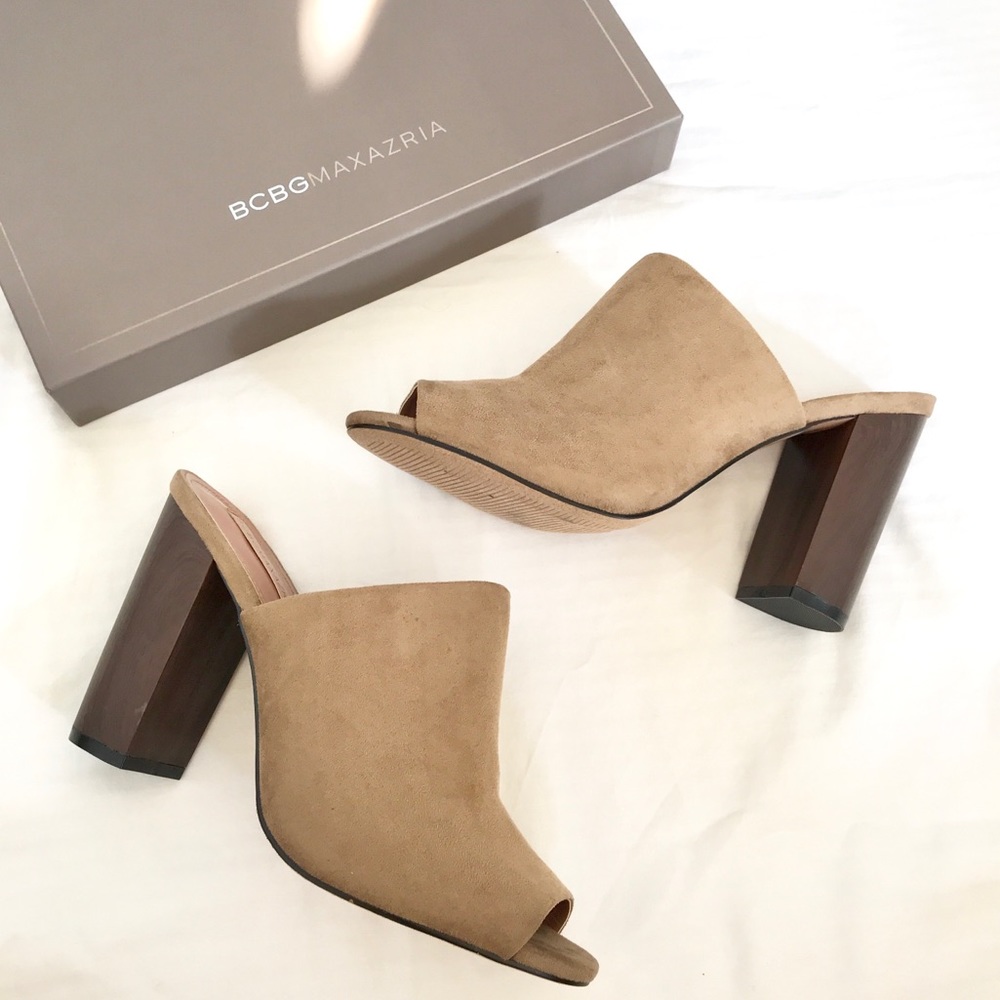 🌸HP🌸Ravella Faux Suede Nude Open Toe Mule Sandal